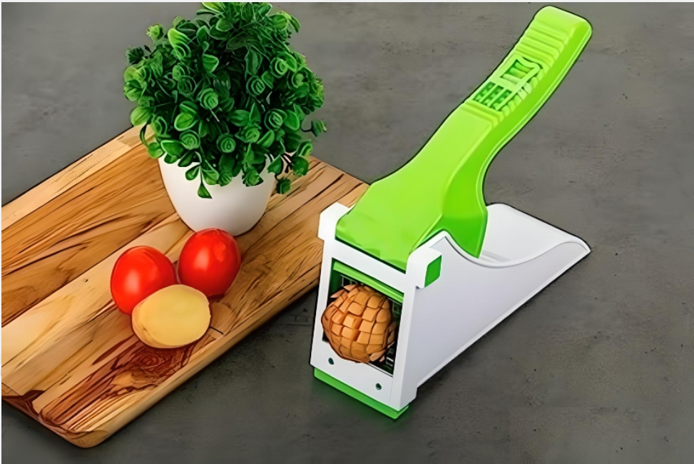 Fritessnijder Voor Aardappelen - Stevig RVS & ABS Design - Snel En Makkelijk Schoon Te Maken